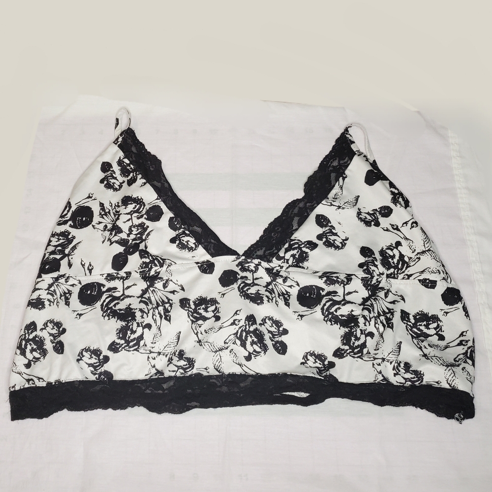 Cute Black And White Short Lounge Set Toile Lace Trim 3x Xxl
